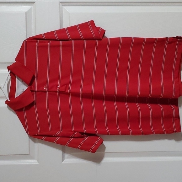 Antiqua Red Striped Men's Polo Size Medium - Picture 2 of 9